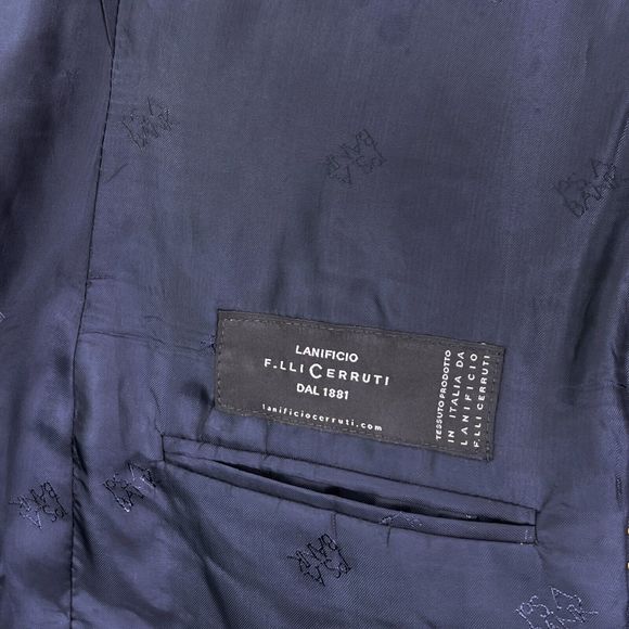 44R JOS A BANK RESERVE mens Blue Pinstripe Lanificio Cerruti 120's Italy Jacket - Picture 8 of 8